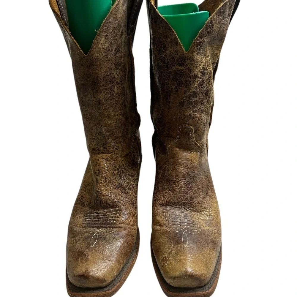 Vintage Brown Leather Cowboy Boots